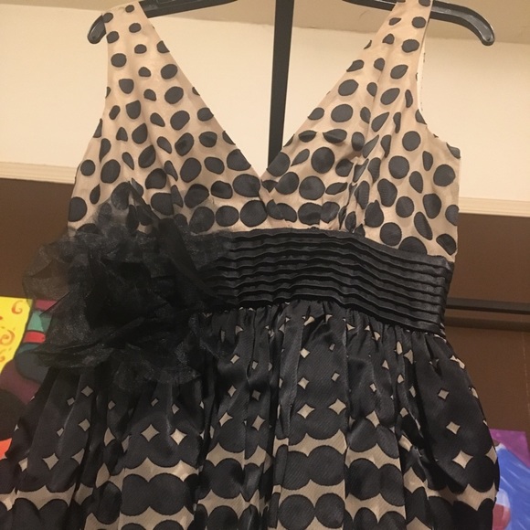 Polka dot sleeveless silk party dress - Picture 1 of 4